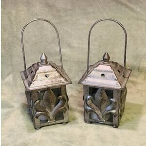 Ashland Lightweight Metal Decorative Hanging La Fleur Pattern Mini Lanterns